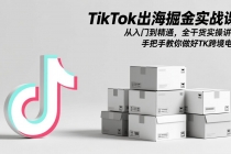 TikTok出海掘金实战课：从入门到精通，全干货实操讲解，手把手教你做好TK跨境电商