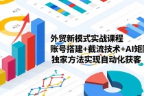 外贸新模式实战课程-更新2月，账号搭建+截流技术+AI矩阵+独家方法实现自动化获客