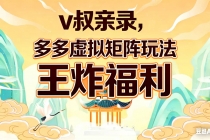 v叔亲录，多多虚拟矩阵玩法，王炸福利限时领取