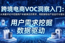 跨境电商VOC洞察入门：从海量评论中挖掘用户未被满足的需求，用数据驱动产品迭代与增长