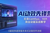 AI 动效先锋营：无需Comfyui，10大商业动画实战教学，0基础快速掌握未来式动画创作流程
