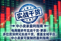电商圈多年实战干货-更新4月27：多位资深师兄实战干货/覆盖全域平台，中小卖家可复制的盈利指南