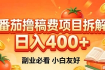 番茄撸稿费项目拆解，日入400+，2026王牌项目！副业必看，0 门槛躺赚，小白副业首选！