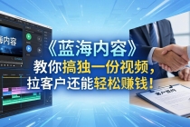 做视频卷不动了？《蓝海内容》教你搞独一份视频，拉客户还能轻松赚钱！