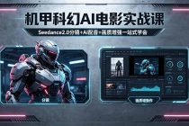 机甲科幻 AI 电影实战课，Seedance2.0 分镜 + AI 配音 + 画质增强一站式学会