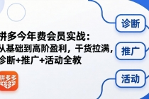 拼多多年费会员实战(更新26年5月5)：从基础到高阶盈利，干货拉满，诊断+推广+活动全教