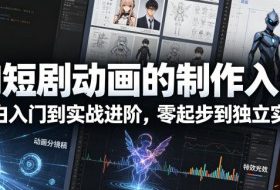 AI短剧动画的制作入门，小白入门到实战进阶，零起步到独立实操