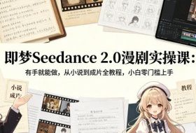 即梦Seedance 2.0漫剧实操课：有手就能做，从小说到成片全教程，小白零门槛上手