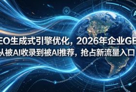 GEO生成式引擎优化，2026年企业GEO从被AI收录到被AI推荐，抢占新流量入口
