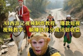 AI西游记视频制作教程，爆款短视频教学，躺賺伙伴分成计划收益