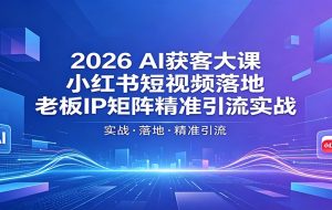 2026AI获客大课：小红书短视频落地，老板IP矩阵精准引流实战