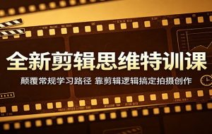 全新剪辑思维特训课:颠覆常规学习路径,靠剪辑逻辑搞定拍摄创作