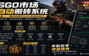 不需要电脑的CS市场自动搬砖系统｜自动正常买高卖全天运行 ｜月入过W【稳定运行】