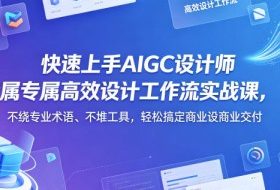 快速上手AIGC设计师专属高效设计工作流实战课，不绕专业术语、不堆工具，轻松搞定商业设计交付