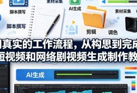 用真实的工作流程，从构思到完成AI短视频和网络剧视频生成制作教程-中英字幕