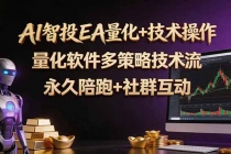 AI智投EA量化操作技术训练营，软件自动操作，简单学习轻松上入手日入30-100U