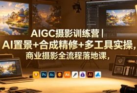 AIGC摄影训练营｜AI置景+合成精修+多工具实操，商业摄影全流程落地课