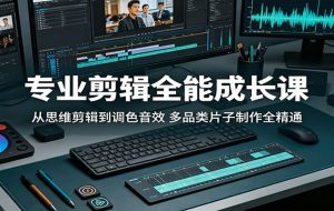 专业剪辑全能成长课：从思维剪辑到调色音效，多品类片子制作全精通