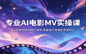 专业AI电影MV实操课：从创意构思到成片落地，零基础打造电影质感MV
