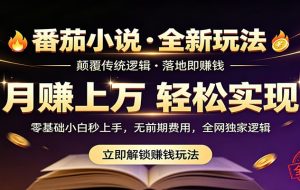 番茄小说5月最新独家玩法，稳定落地实测月入过万！