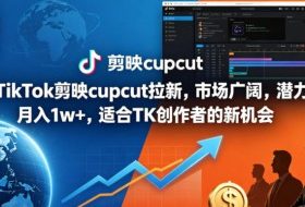 海外TikTok剪映cupcut拉新,市场广阔,潜力巨大,月入1w+,适合TK创作者的新机会