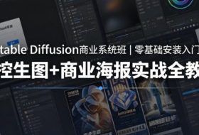 Stable Diffusion商业系统班|零基础安装入门,可控生图+商业海报实战全教学