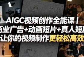 AIGC视频创作全能课|商业广告+动画短片+真人短剧,让你的视频制作更轻松高效