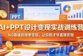 AI+PPT设计变现实战训练营,从0基础到接单变现,让你的才华直接变现