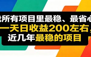 优质线上收益项目，操作简单流程成熟，无需复杂运营，日均稳定收益约200元