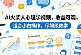 AI火柴人心理学视频，收益可观，适合小白操作，保姆级教学