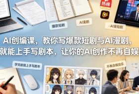 AI创编课，教你写爆款短剧与AI漫剧，学完就能上手写剧本，让你的AI创作不再自娱自乐