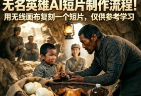 无名英雄AI短片制作流程！用无线画布复刻一个短片，仅供参考学习