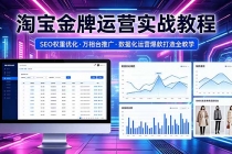 2026 淘宝金牌运营实战教程,SEO权重优化万相台推广,数据化运营爆款打造全教学
