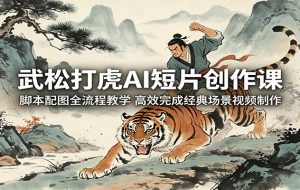 武松打虎AI短片创作课:脚本配图全流程教学,高效完成经典场景视频制作