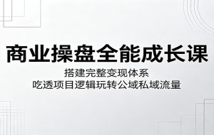 商业操盘全能成长课:搭建完整变现体系,吃透项目逻辑玩转公域私域流量