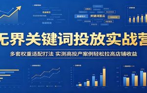 无界关键词投放实战营:多套权重适配打法,实测高投产案例轻松拉高店铺收益
