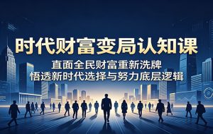 时代财富变局认知课：直面全民财富重新洗牌，悟透新时代选择与努力底层逻辑
