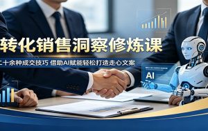 高转化销售洞察修炼课：吃透二十余种成交技巧，借助AI赋能轻松打造走心文案