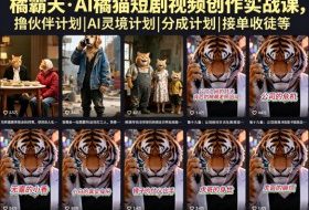 橘霸天·AI橘猫短剧视频创作实战课，撸伙伴计划|AI灵境计划|分成计划|接单收徒等