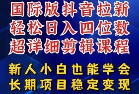 国际版抖音拉新，剪映，醒图，豆包等多玩法教程，长期可做的项目，轻松日入四位数，深度揭秘玩法，干就完了