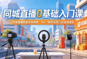 同城直播0基础入门课，同城直播赋能实体商家，从0-1助你实现门店业绩增长