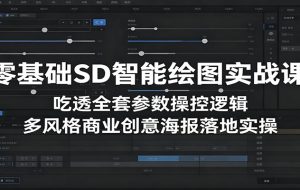 零基础SD智能绘图实战课：吃透全套参数操控逻辑，多风格商业创意海报落地实操