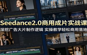 Seedance2.0商用成片实战课：深挖广告大片制作逻辑，实操教学轻松商用落地