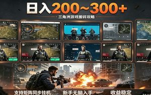 日入200~300+ 三角洲全自动搬砖项目，新手零门槛即可无脑入手