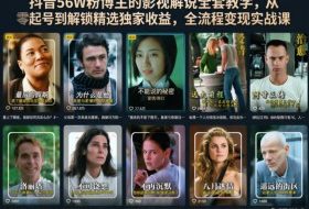 抖音56W粉博主的影视解说全套教学,从零起号到解锁精选独家收益,全流程变现实战课