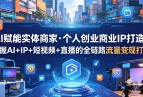 AI赋能实体商家·个人创业商业IP打造，掌握AI+IP+短视频+直播的全链路流量变现打法
