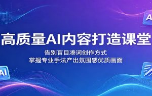 高质量AI内容打造课堂：告别盲目凑词创作方式，掌握专业手法产出氛围感优质画面