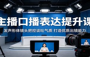 主播口播表达提升课:发声形体镜头把控谈吐气质,打造优质出镜能力