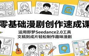 零基础漫剧创作速成课:运用即梦Seedance2.0工具,文稿到成片轻松制作趣味漫剧