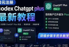0元全自动注册codex gpt plus最新教程，0元获取GPT Plus权益，手把手详细教学